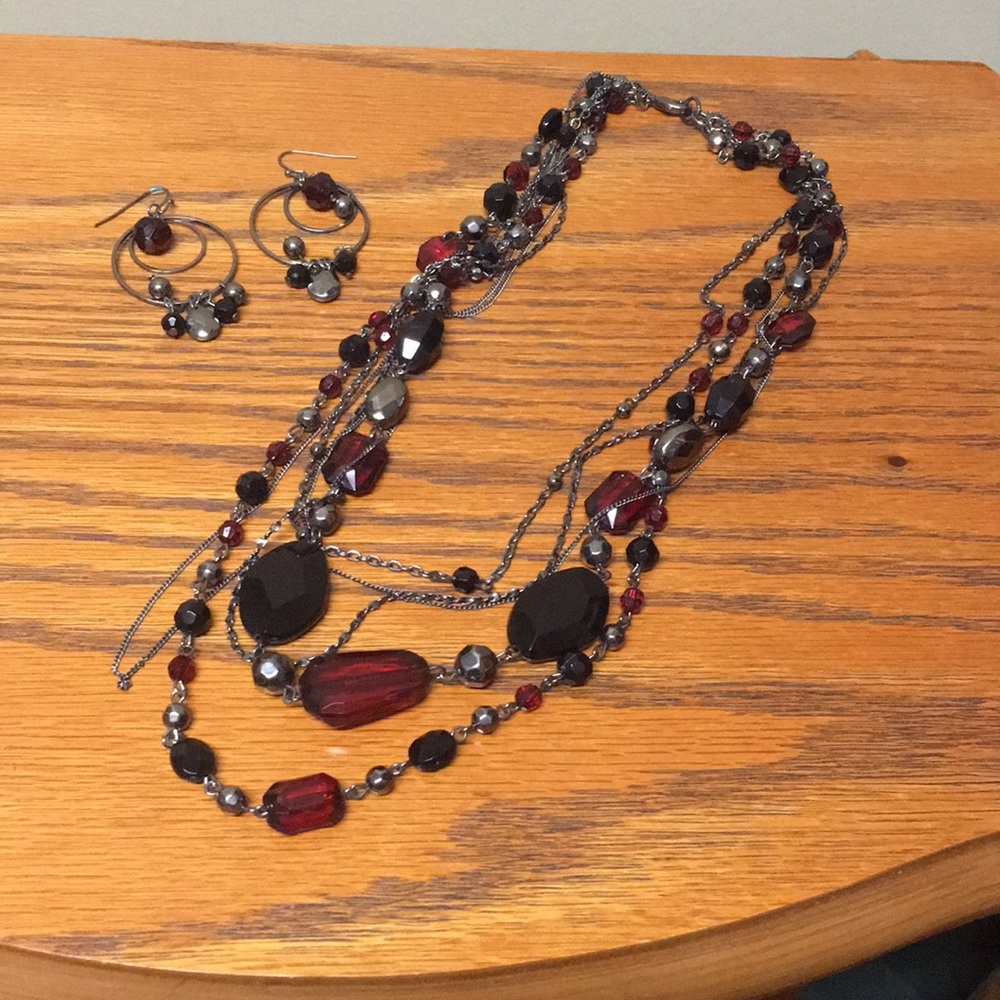 Red and black earrings